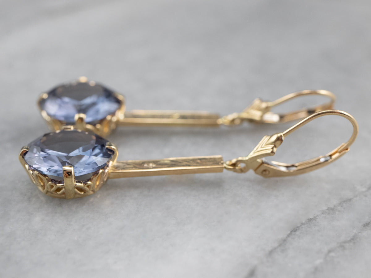 Pendientes colgantes de alejandrita sintética