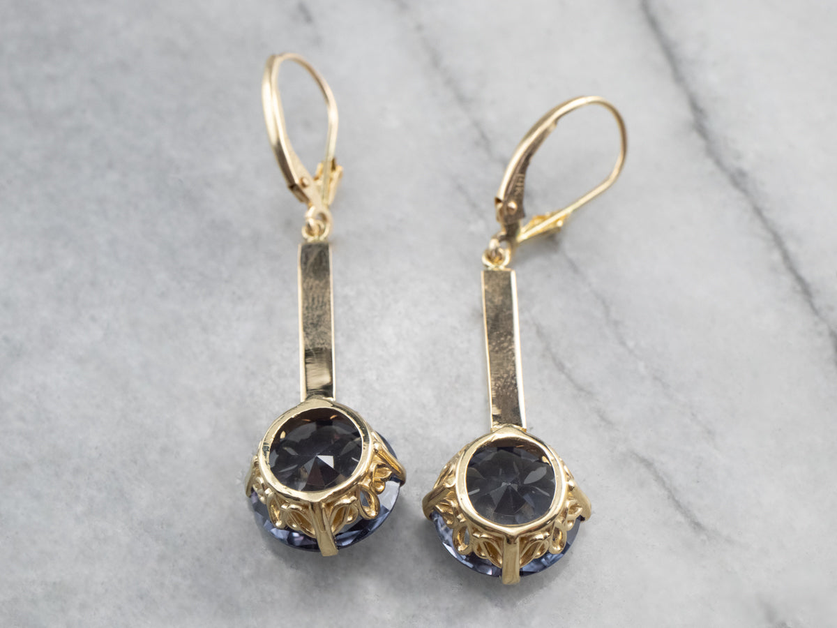 Pendientes colgantes de alejandrita sintética