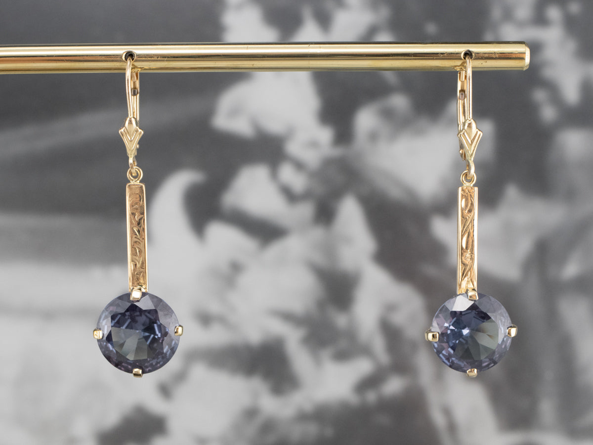 Pendientes colgantes de alejandrita sintética