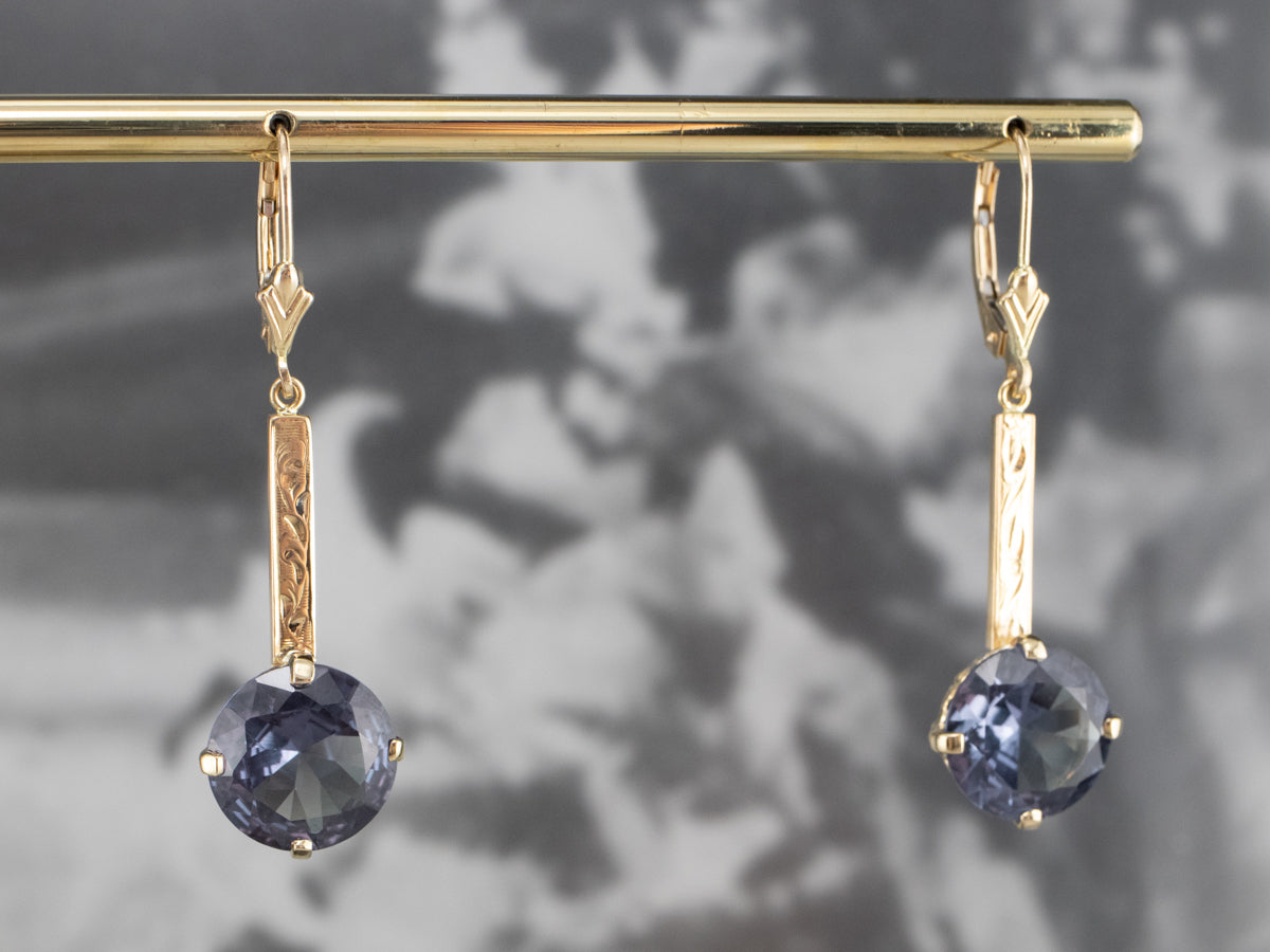 Pendientes colgantes de alejandrita sintética