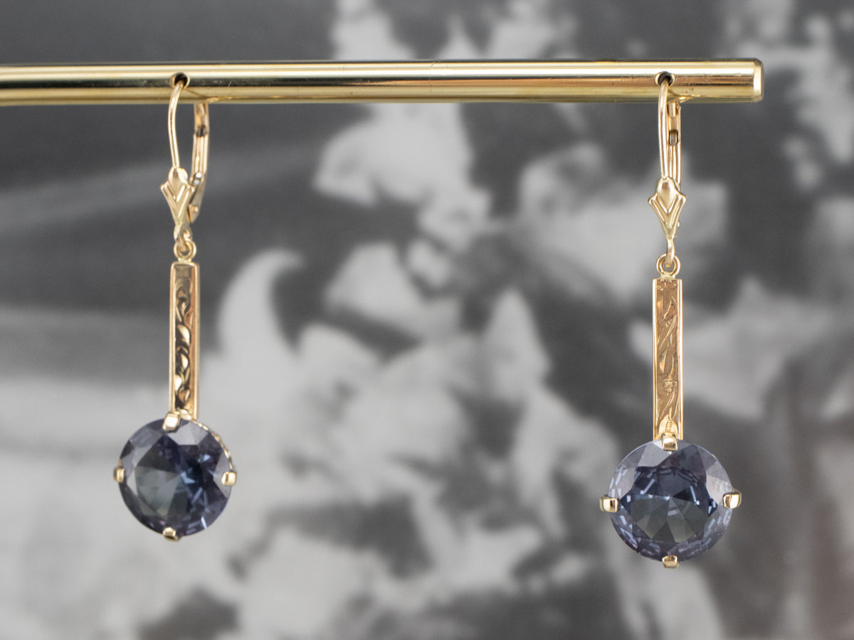 Pendientes colgantes de alejandrita sintética