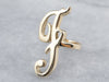 Monogram "F" Gold Initial Ring