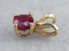 Ruby Gold Solitaire Pendant