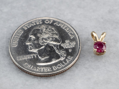 Ruby Gold Solitaire Pendant