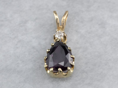 Purple Sapphire Diamond Gold Pendant
