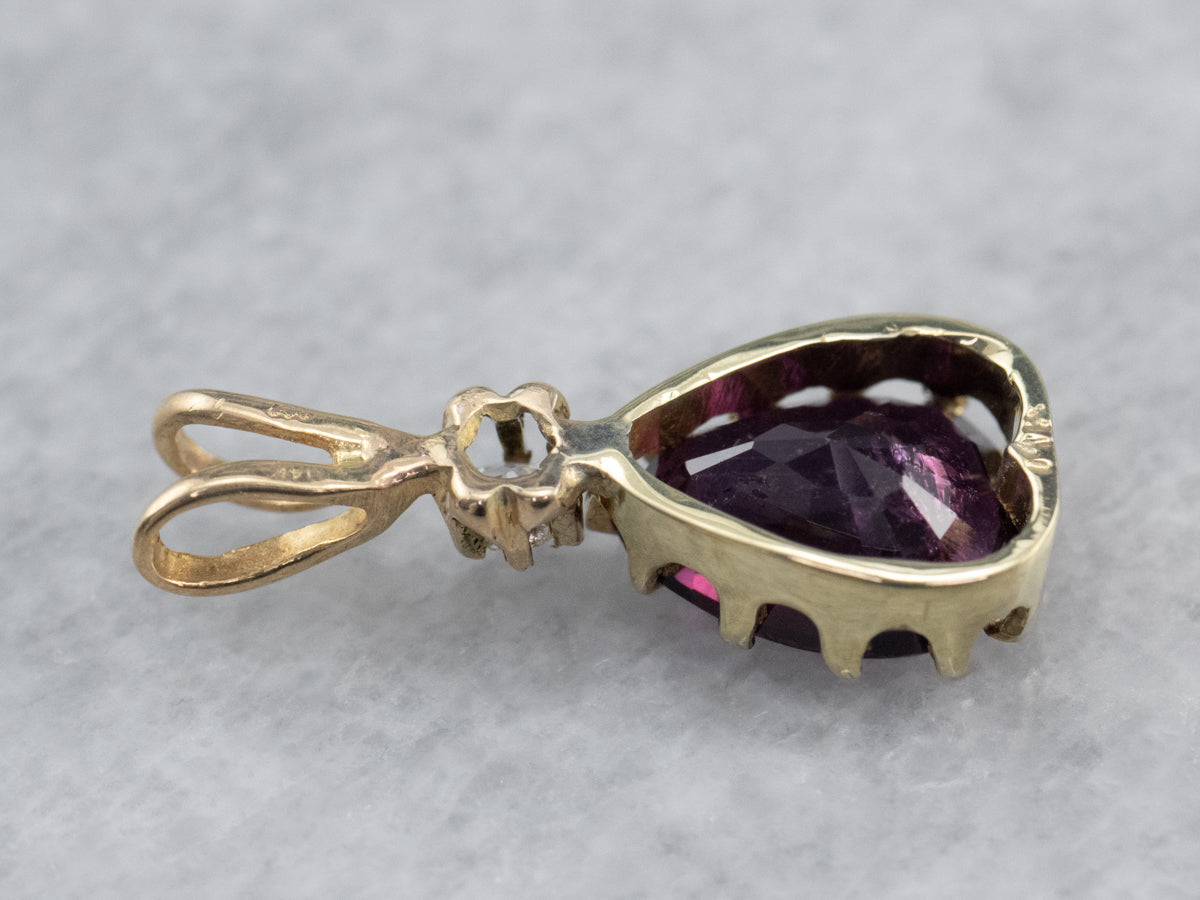 Purple Sapphire Diamond Gold Pendant