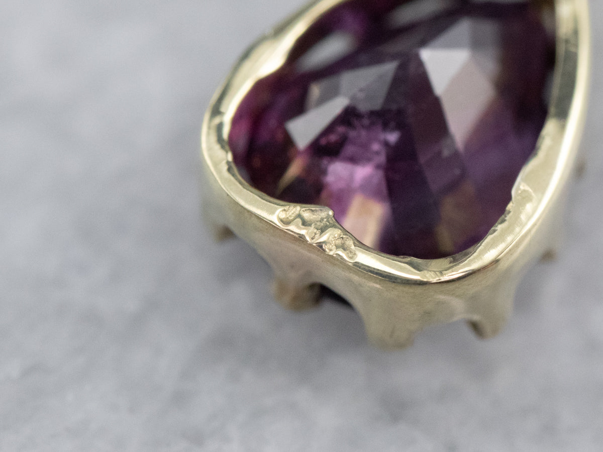 Purple Sapphire Diamond Gold Pendant