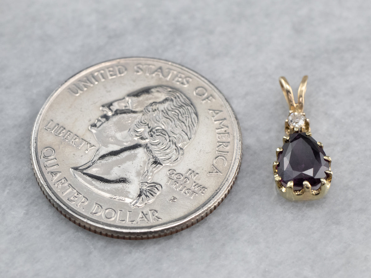 Purple Sapphire Diamond Gold Pendant