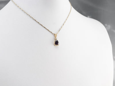 Purple Sapphire Diamond Gold Pendant
