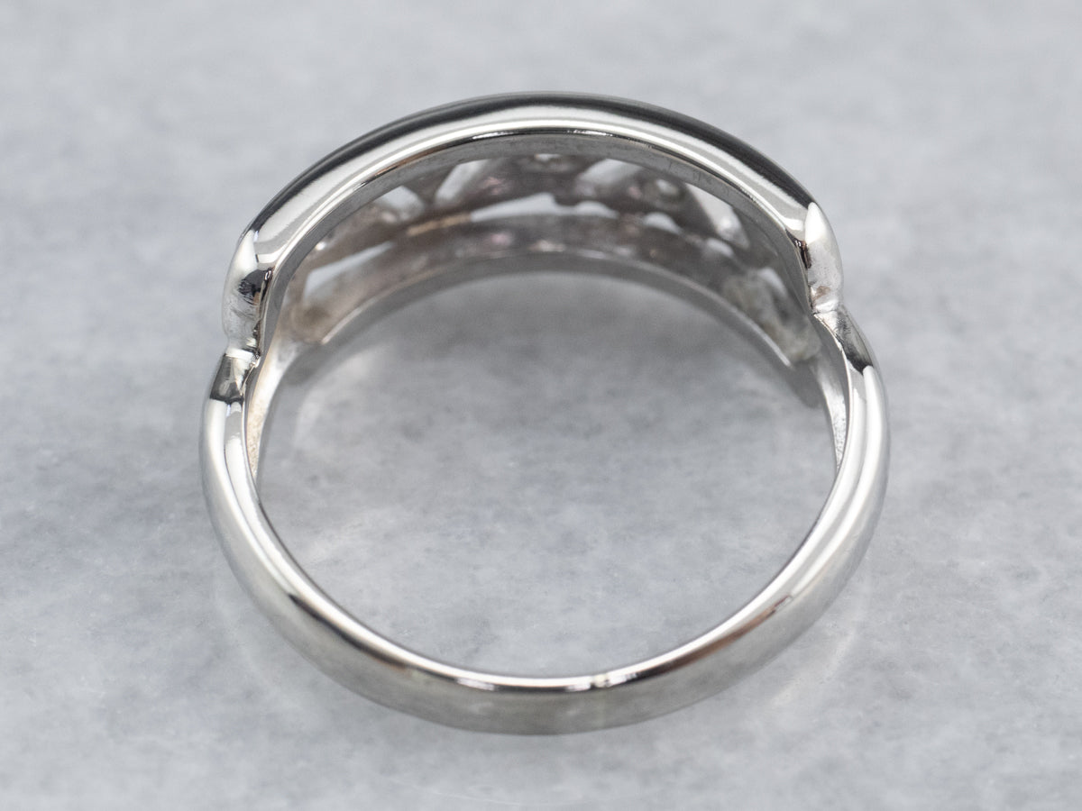 Diamond Hearts White Gold Band