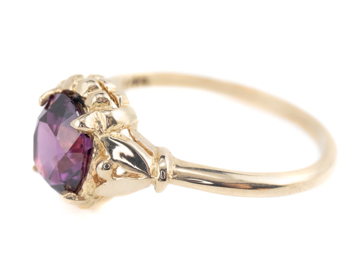 Abigail Purple Sapphire Gold Solitaire Ring from the Elizabeth Henry Collection