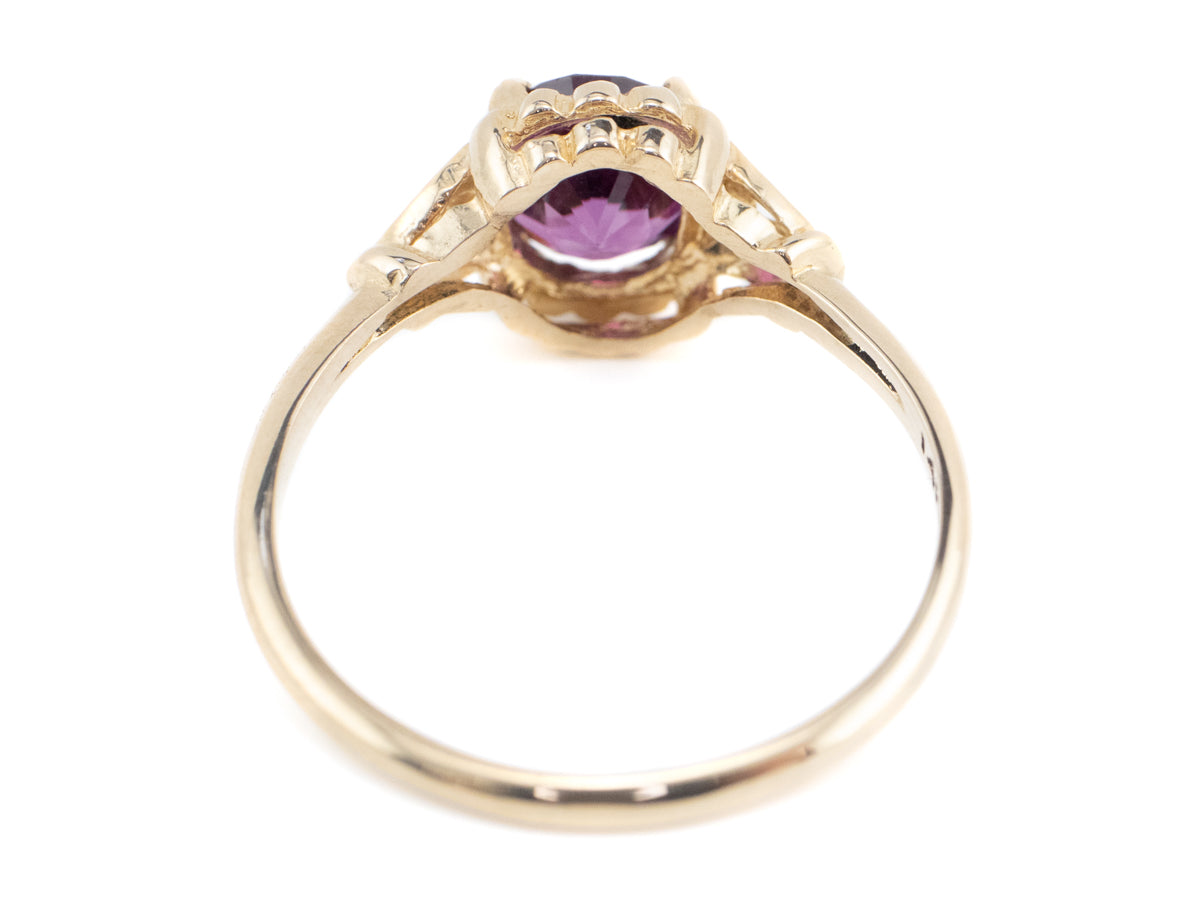 Abigail Purple Sapphire Gold Solitaire Ring from the Elizabeth Henry Collection
