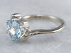 Blue Topaz White Gold Bypass Style Solitaire Ring