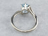Blue Topaz White Gold Bypass Style Solitaire Ring