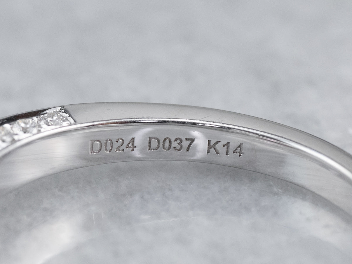 Modern Pink Sapphire Diamond White Gold Engagement Ring