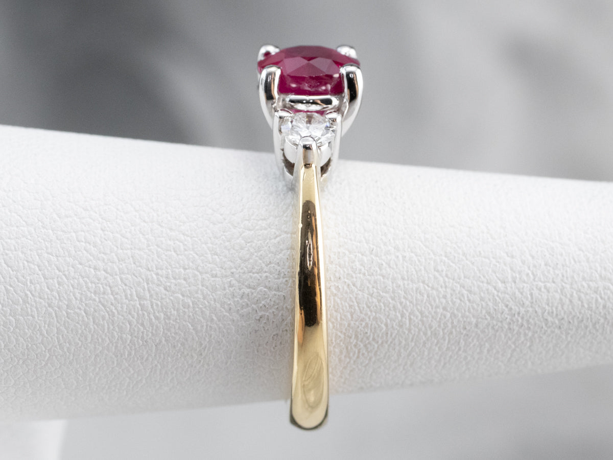 Ruby Diamond Gold Engagement Ring