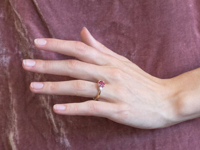 Ruby Diamond Gold Engagement Ring