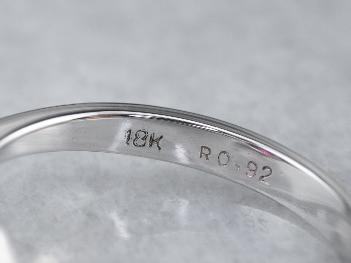 Modern Ruby Diamond White Gold Halo Engagement Ring