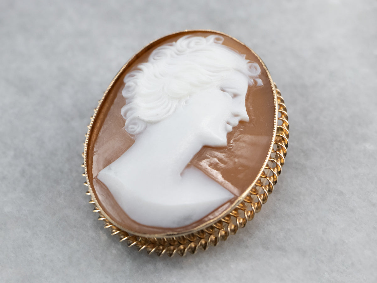 Mid Century Cameo Brooch or Pendant
