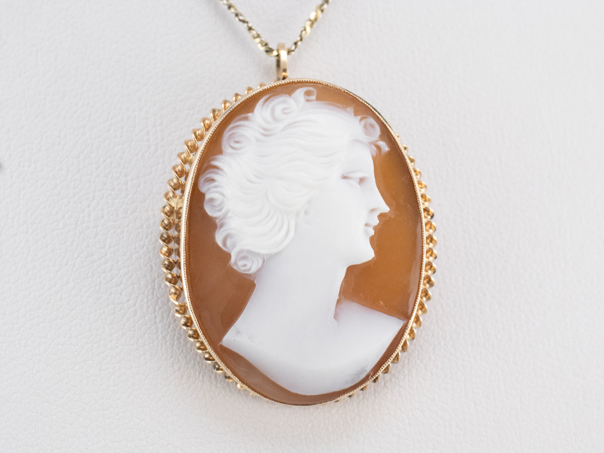 Mid Century Cameo Brooch or Pendant
