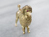 Sweet Ruby and Gold Poodle Charm Pendant