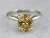 Modern Yellow Sapphire Solitaire Engagement Ring