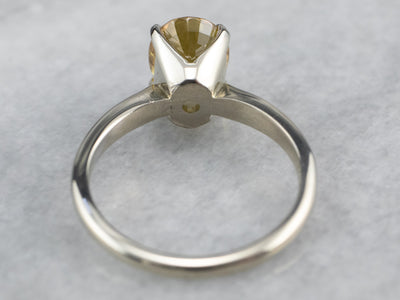 Modern Yellow Sapphire Solitaire Engagement Ring