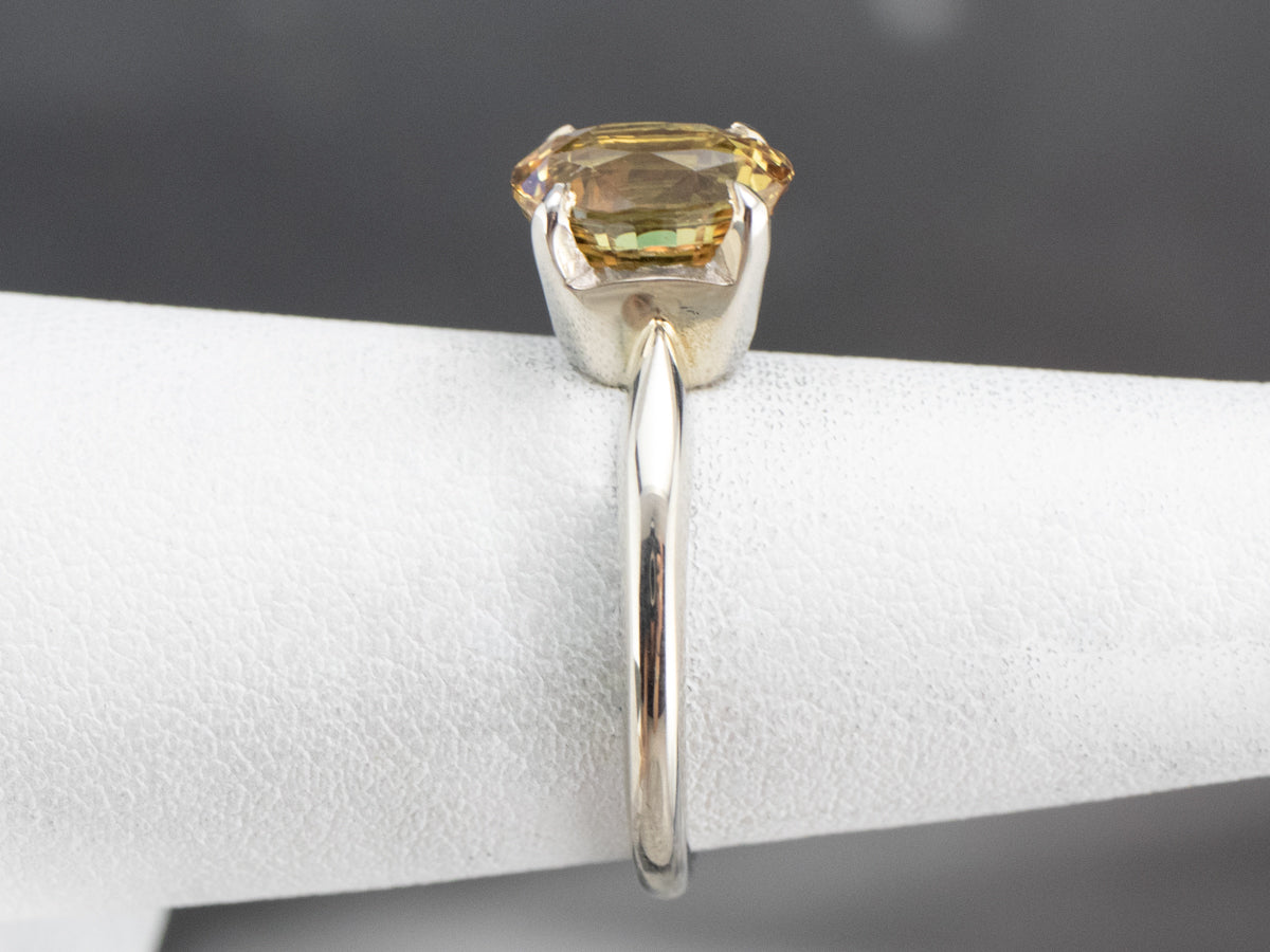 Modern Yellow Sapphire Solitaire Engagement Ring