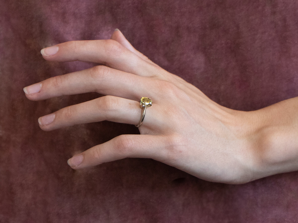 Modern Yellow Sapphire Solitaire Engagement Ring