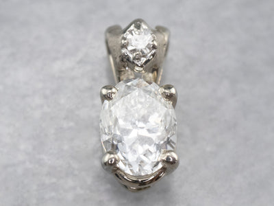 White Gold Double Diamond Pendant