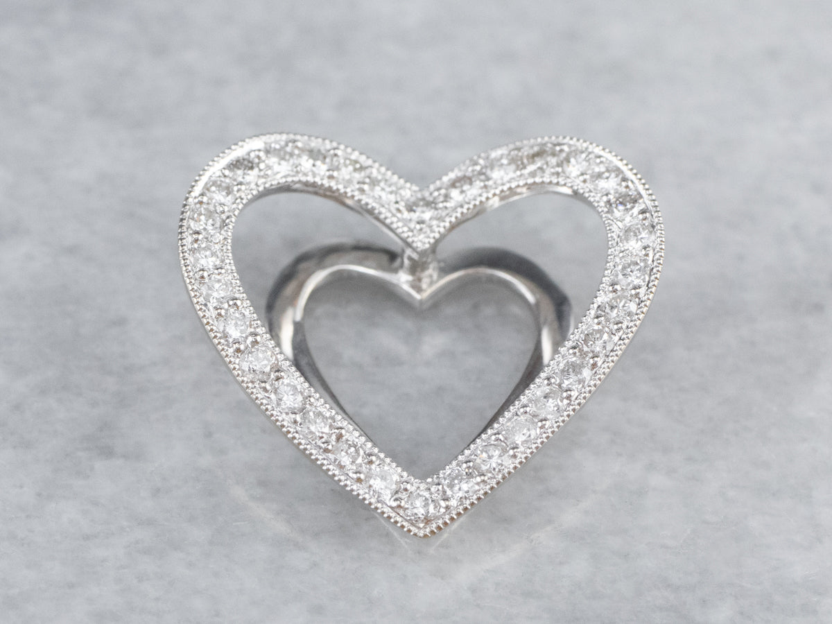 Diamond White Gold Heart Pendant