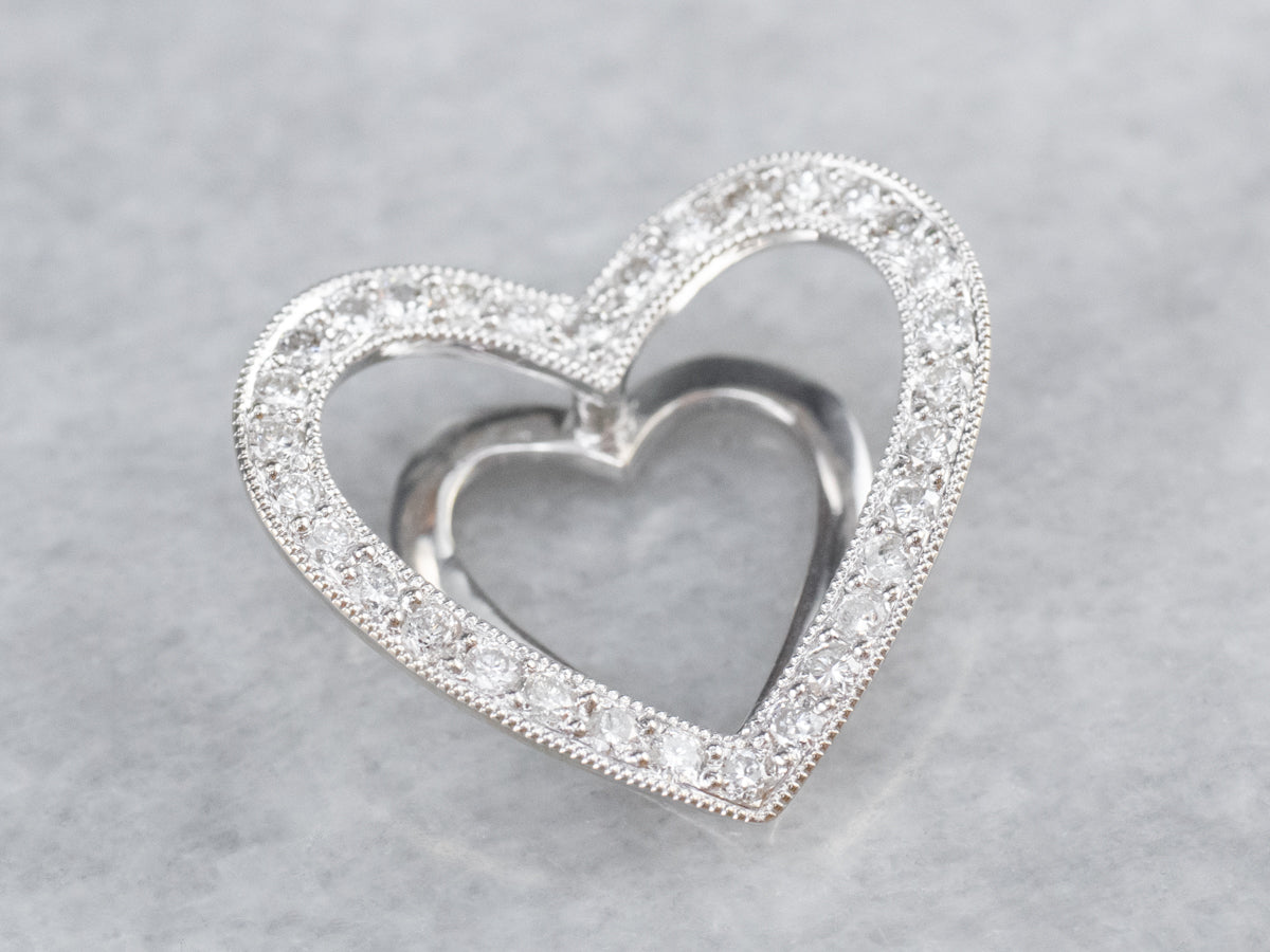 Diamond White Gold Heart Pendant