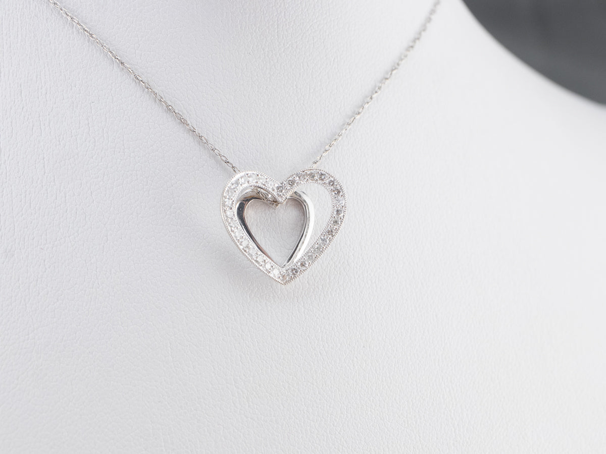Diamond White Gold Heart Pendant