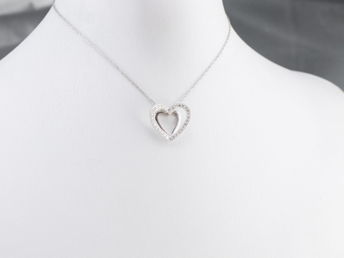 Diamond White Gold Heart Pendant