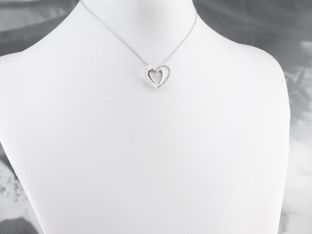 Diamond White Gold Heart Pendant
