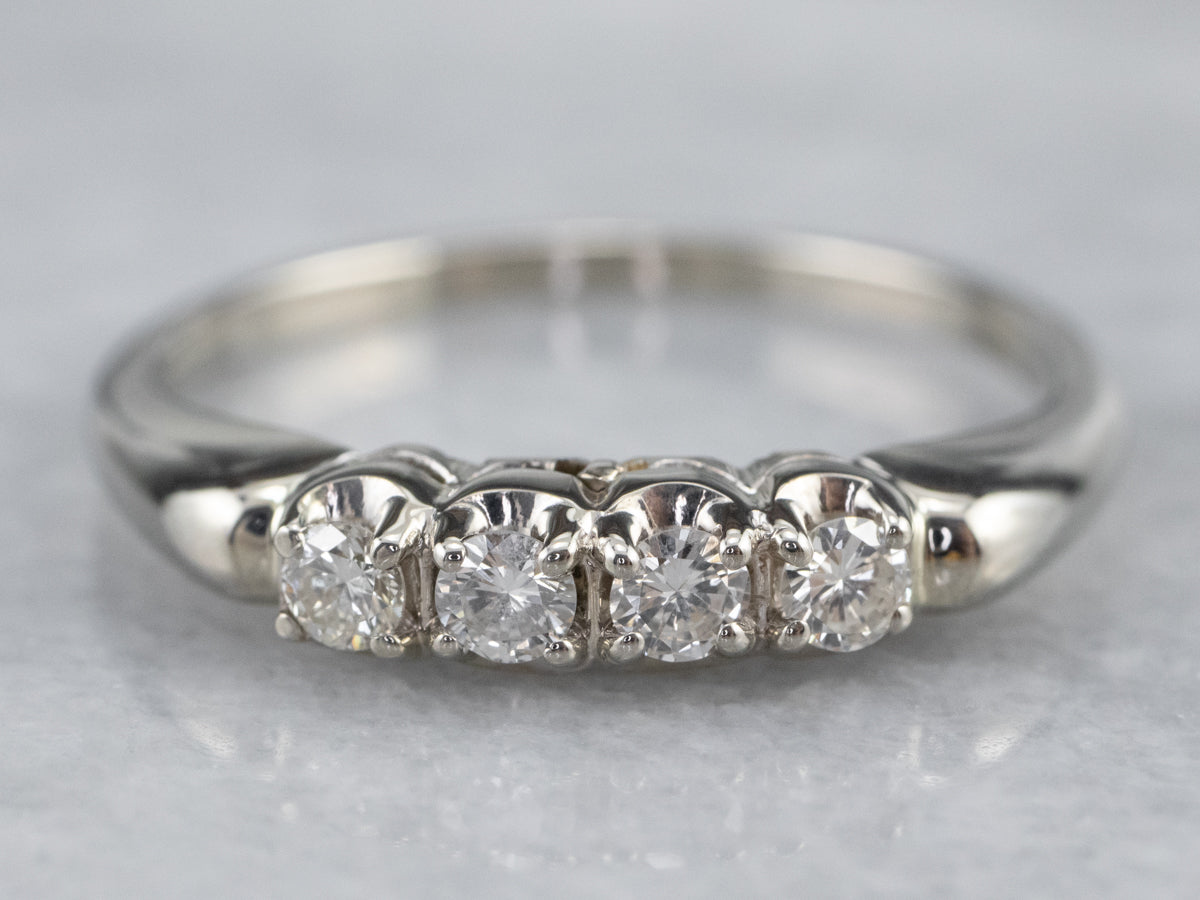 SPINELLI KILCOLLIN Alix set of four platinum diamond rings | NET-A-PORTER