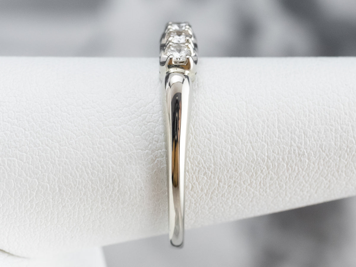 Four Diamond White Gold Band Ring