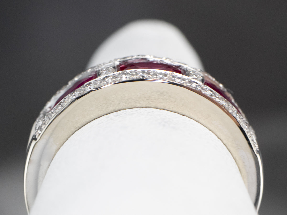 Ruby Diamond White Gold Band