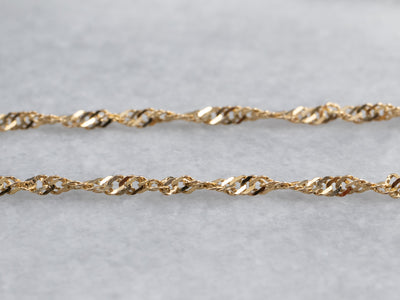 Yellow 18K Gold Twisted Curb Chain