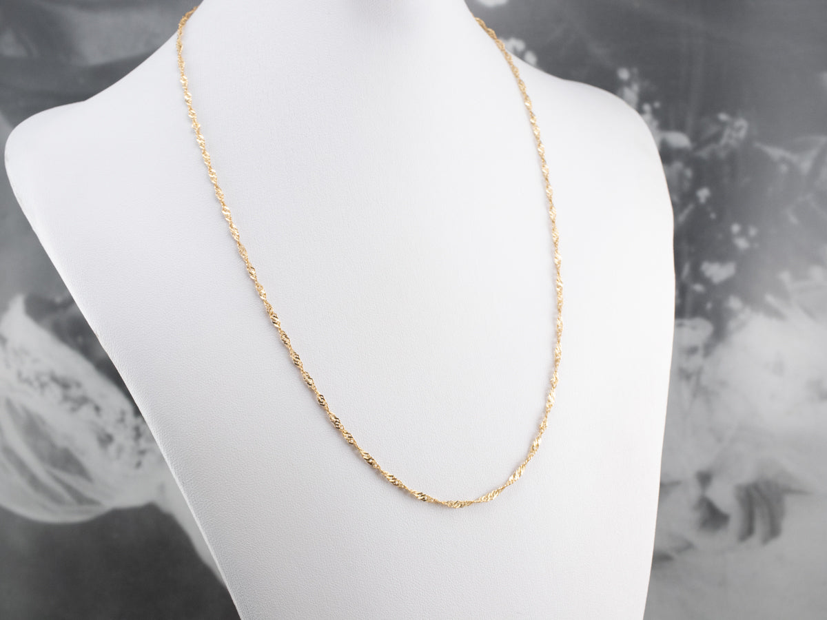 Yellow 18K Gold Twisted Curb Chain