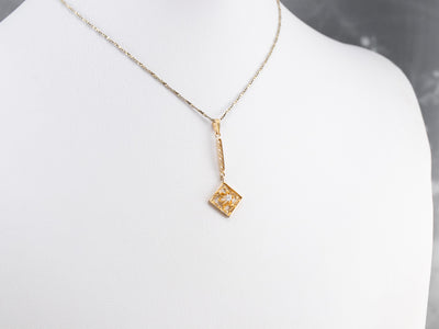 Gold Buttercup Diamond Pendant