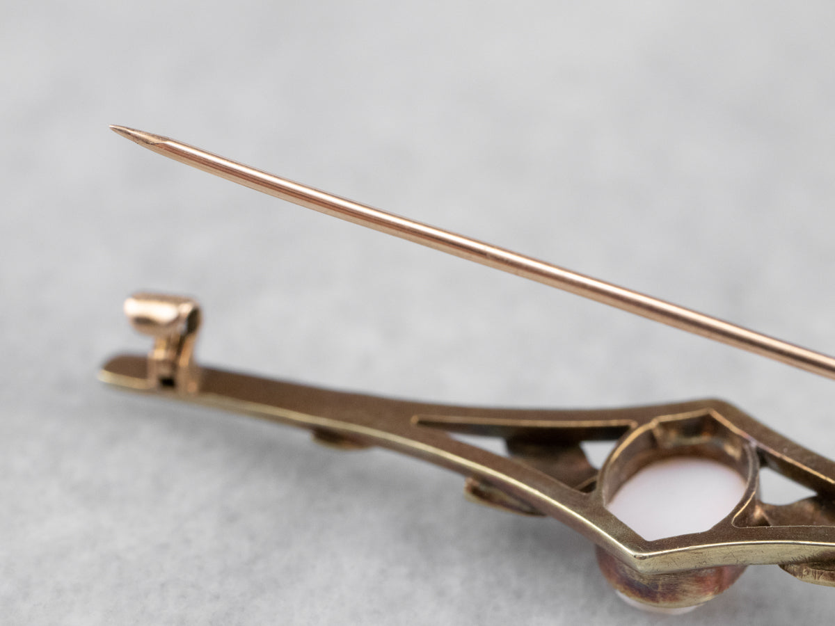 Victorian Cameo Seed Pearl Gold Brooch