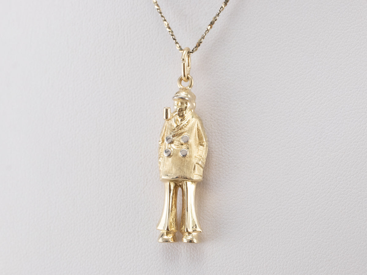 Vintage Gold Sea Captain Pendant