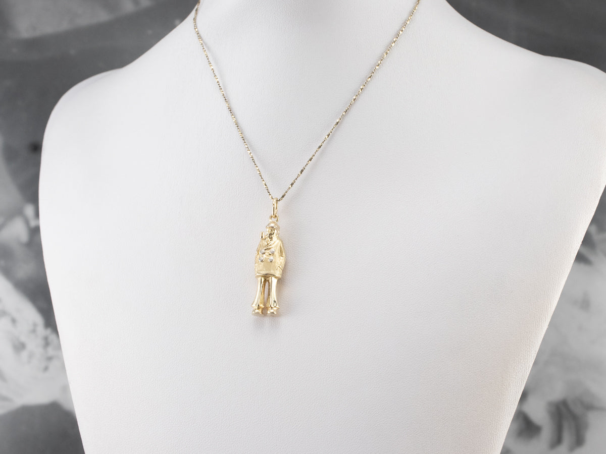 Vintage Gold Sea Captain Pendant
