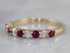 Gold Ruby and Diamond Band