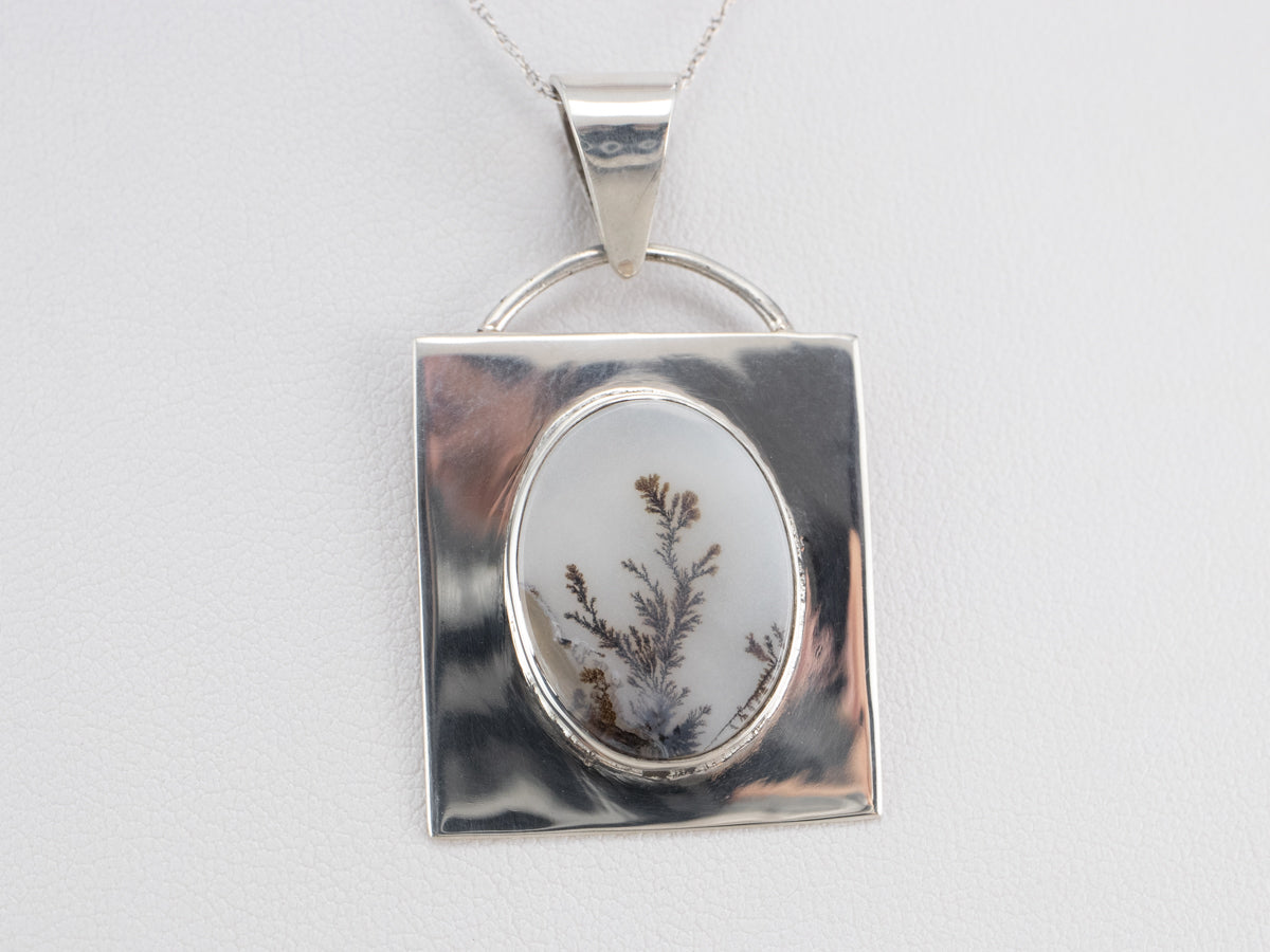 Sterling Silver Dendritic Agate Pendant