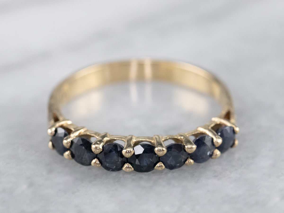Textured Gold Sapphire Band