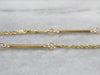 Long 18K Gold Snail and Bar Link Chain