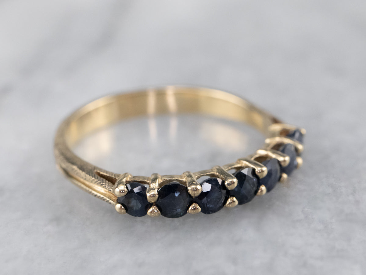 Textured Gold Sapphire Band