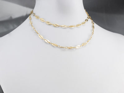 Vintage 18K Gold Oval Link Chain Necklace